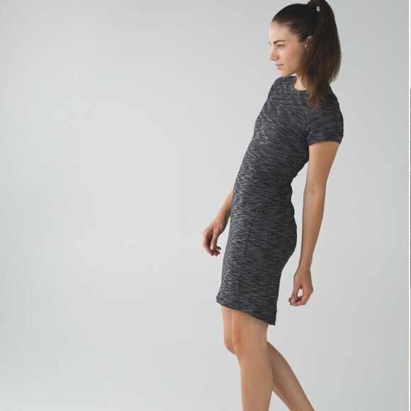 Lululemon &go Where-To Midi Dress Heathered Black - Picture 3 of 14